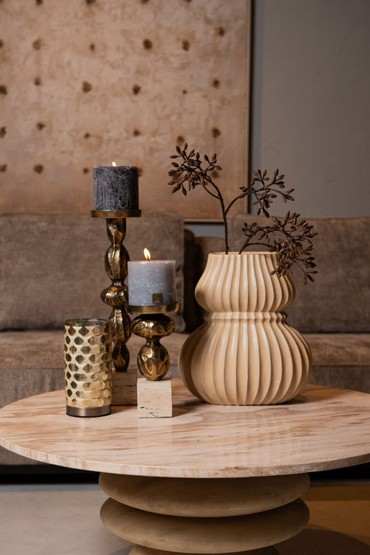 Callain Natuurlijke Mango Houten Salontafel Marmeren Blad