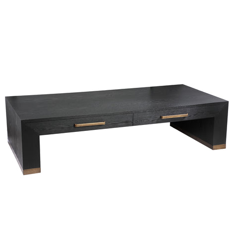Ptmd Tiess Bruine Houtfineer Salontafel 2 Laden