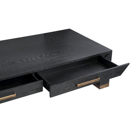 Ptmd Tiess Bruine Houtfineer Salontafel 2 Laden