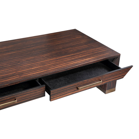PTMD Tiess Zwarte Houtfineer Salontafel 2 Laden