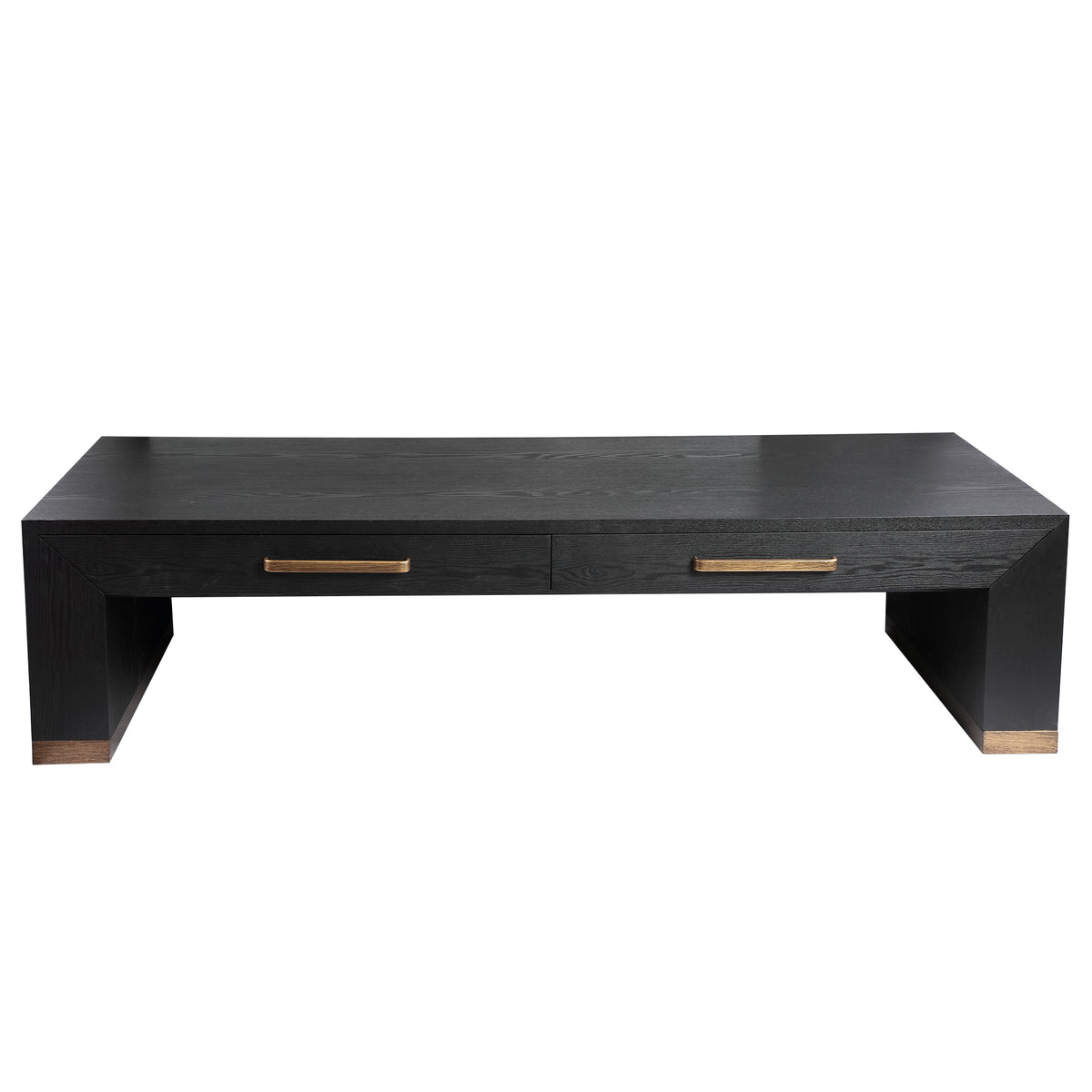 PTMD Tiess Zwarte Houtfineer Salontafel 2 Laden