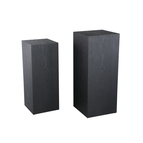 Zuil Tiess Zwart Houtfineer set van 2 PTMD