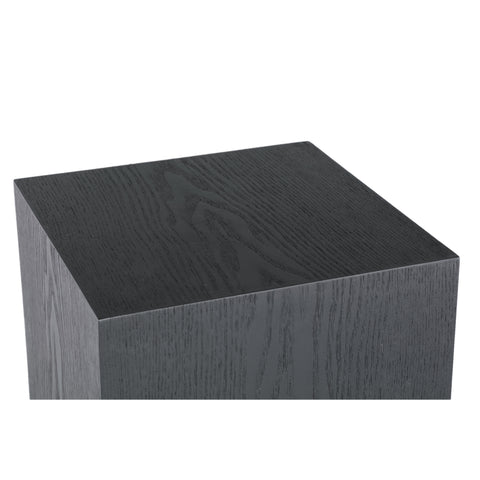 Tiess Zwarte Houtfineer Voetstuk Set Van 2