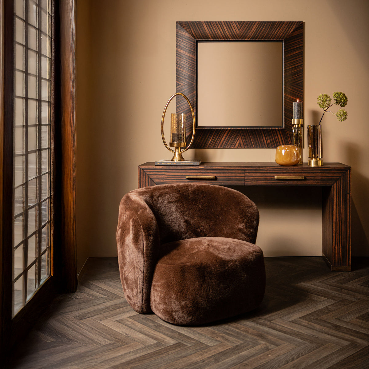 Spiegel Gezzy Bruin Fineer 110 cm PTMD