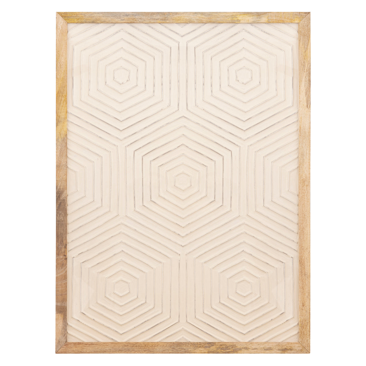 Wandpaneel Elasah Hexagon Wit 102x76 cm PTMD