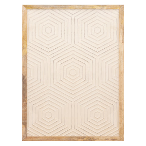 Wandpaneel Elasah Hexagon Wit 102x76 cm PTMD