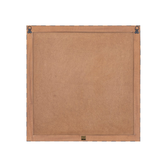Panel de pared redondo de madera marrón Jordie con patrón.