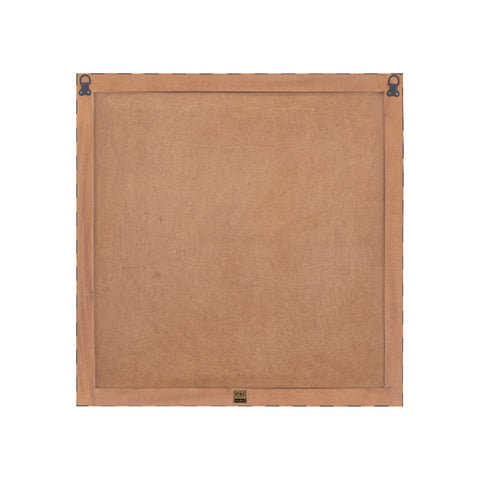 Panel de pared redondo de madera marrón Jordie con patrón.