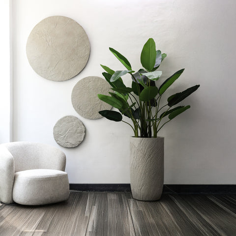 Wandpaneel Jaslena Beige Vezelcement Round Rock 90 cm PTMD