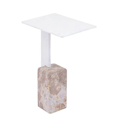 Bijzettafel Ebe Beige Marmer Rechthoekig 35 cm PTMD
