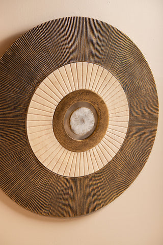 Wandpaneel Jacci Goud Aluminium Rond 82 cm PTMD