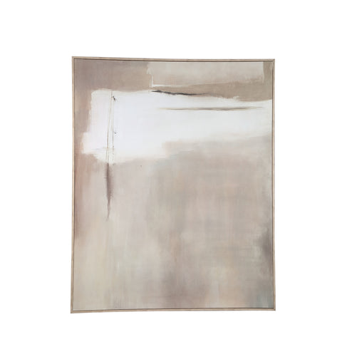 Wandpaneel Olger Beige Abstract Canvas Ingelijst PTMD
