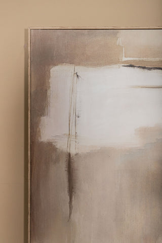 Wandpaneel Olger Beige Abstract Canvas Ingelijst PTMD