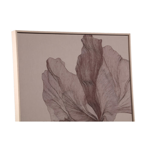 Wandpaneel Lorinde Lichtbruin Bloem Canvas PTMD