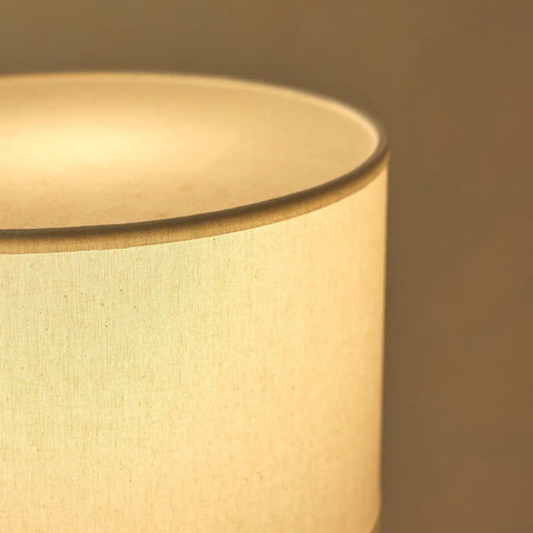 Isla travertijnlamp met katoenen kap – elegant en tijdloos