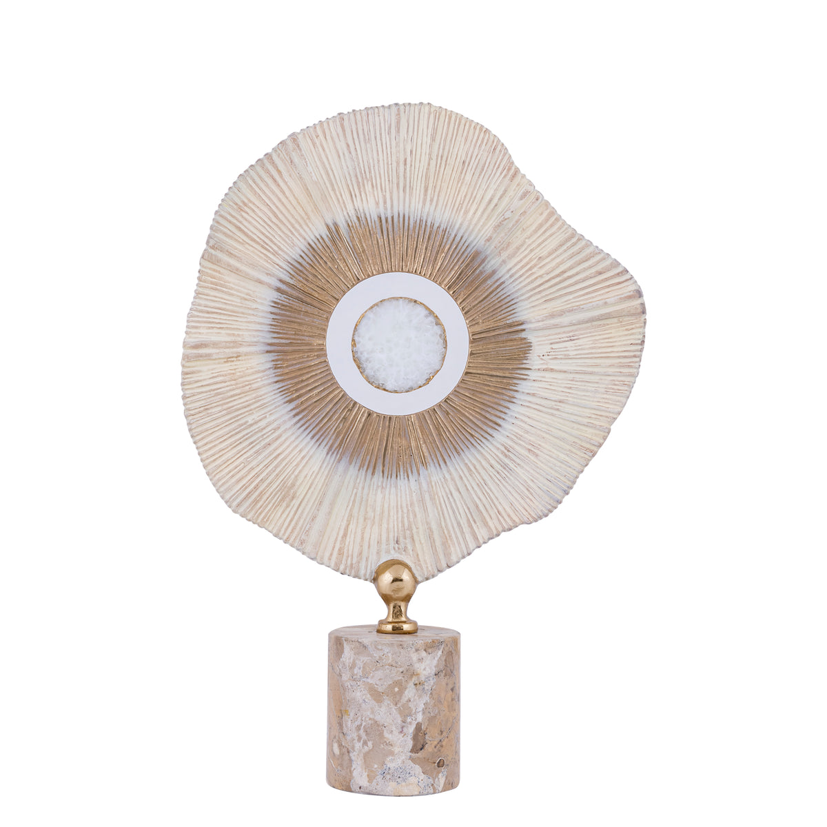Beeld Rella Beige Gegoten Aluminium Marmer Steen L PTMD