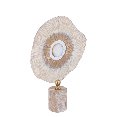 Beeld Rella Beige Gegoten Aluminium Marmer Steen L PTMD