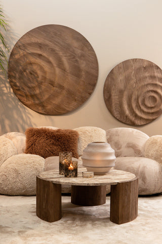 Wandpaneel Mattin Rond 90 cm Mangohout PTMD