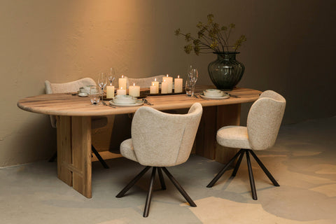 Eetkamerstoel Pebble Crème (set van 2) Legacy PTMD