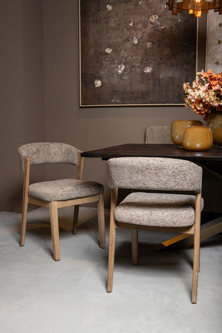 Eetkamerstoel Kael Taupe Legacy Hout PTMD (set van 2)