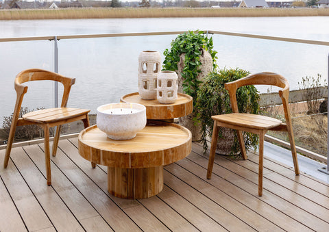 Eetkamerstoel Tiera Naturel Teak PTMD (set van 2)