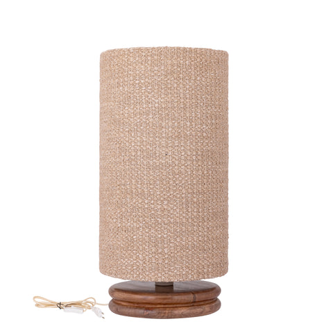 Tafellamp Devi Taupe Houten Voet 60 cm PTMD