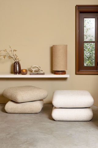 Tafellamp Devi Taupe Houten Voet 60 cm PTMD