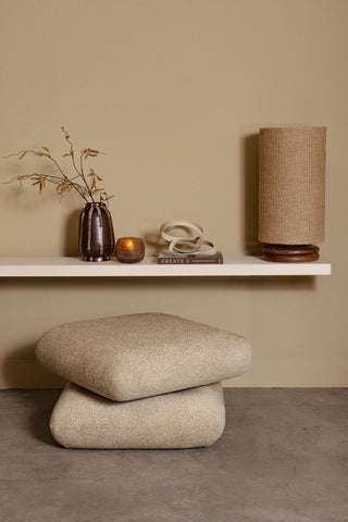 Tafellamp Devi Taupe Houten Voet 60 cm PTMD