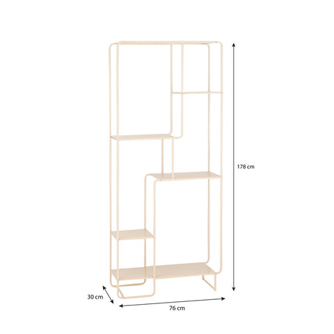 Jules Open kast - L76 x B30 x H178 cm - Metaal - Lichtbruin