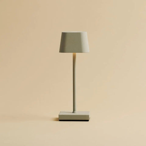Sarphati Mini Shadow Gray Dordeloze tafellamp perfect voor de horeca -industrie - draadloos oplaadbaar via laadstation, dimbare lamp en 3 lichtmodi