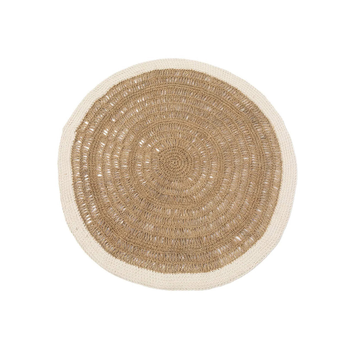 Le tapis rond en seagrass et coton - blanc naturel - 100 à seulement.