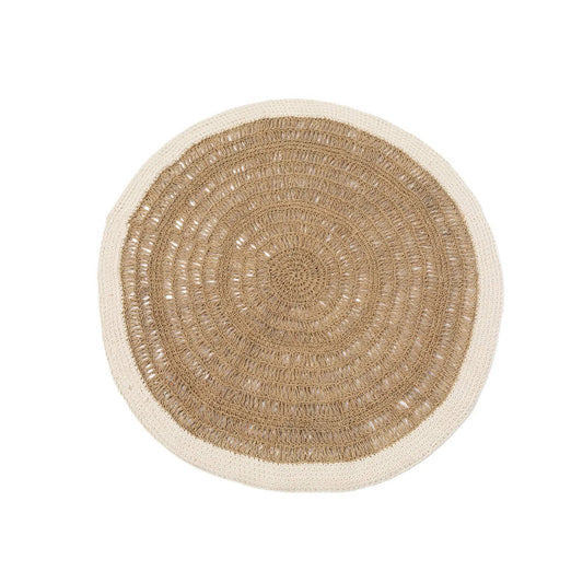 Le tapis rond en seagrass et coton - blanc naturel - 100 à seulement.