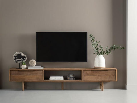 Soporte para TV Bliss No.1 grande, 2 cajones, estante abierto