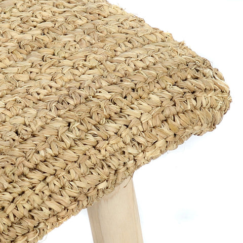 Bankje Raffia Naturel Teakhout Bazar Bizar