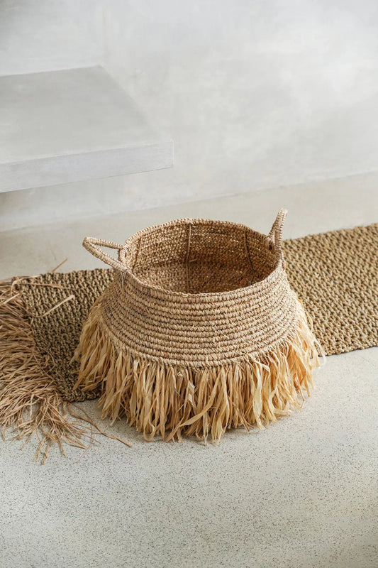 Les paniers de luxe en raphia - Naturel - Grand