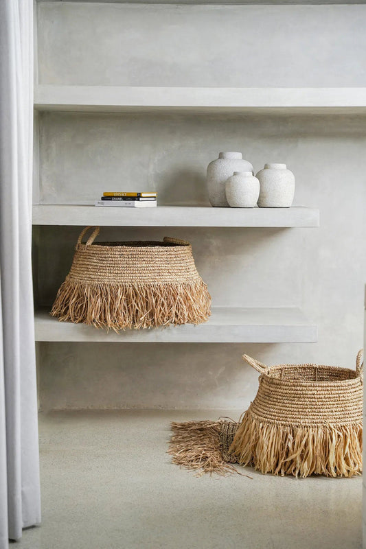 Les paniers de luxe en raphia - Naturel - Moyen