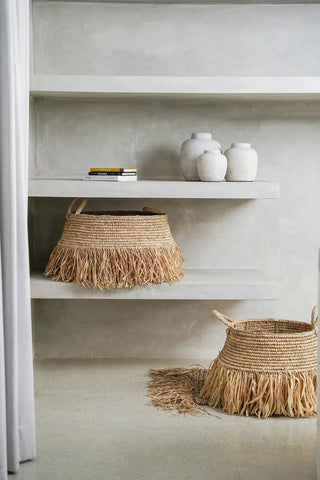 Les paniers de luxe en raphia - Naturel - Moyen