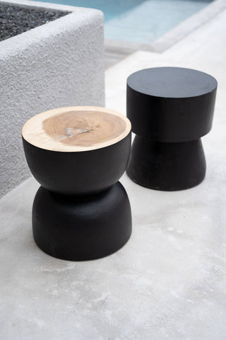 Le tabouret Karbun - Noir Naturel