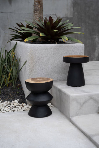 Le tabouret Kulun - Noir Naturel