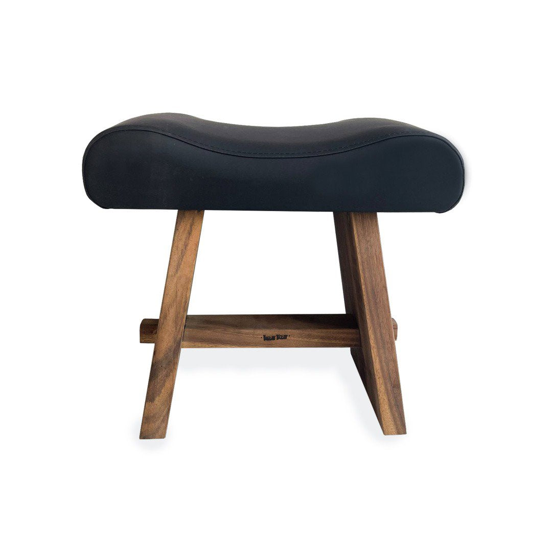 El taburete Suar con cuero - Negro natural_40