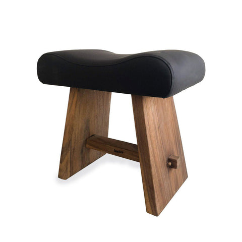 El taburete Suar con cuero - Negro natural_40
