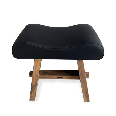El taburete Suar con cuero - Negro natural_40