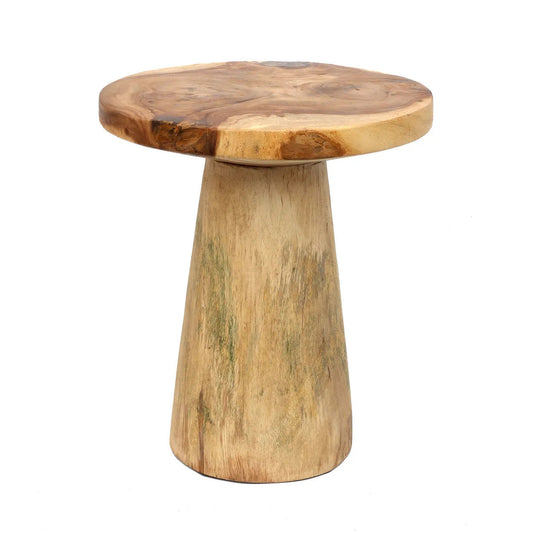 El Timber Conic Side Table - Natural - 50 se traduce como Solo.