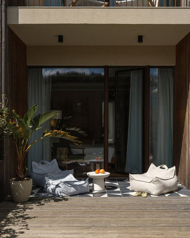 Wigiwama Outdoor Vierkante Poef - Blauw