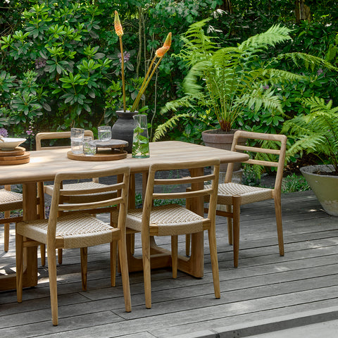 Tuinstoel Verano Teakhout Naturel Touwzitting (set van 2)