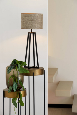 Lampenkap Saverna Cilinder Bruin Beige Ø30x21 cm Light & Living