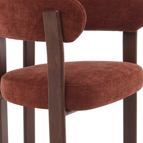 Eetkamerstoel Rose Burgundy (set van 2) Met Armleuning Livingfurn