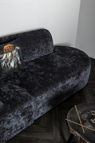 Lujo sofa anthracite fiore fabric right ottoman