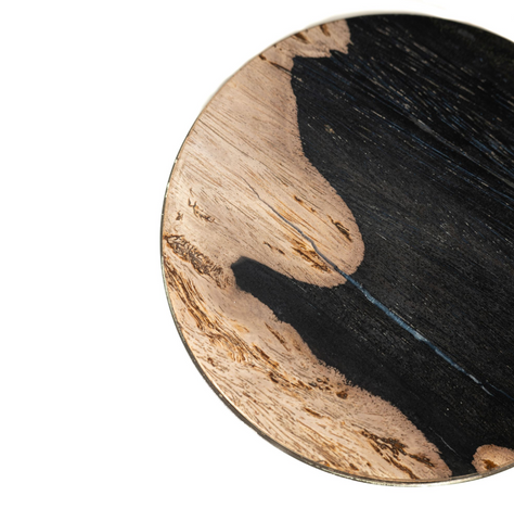 Bijzettafel Mody Black Petrified Wood Rond 64cm PTMD