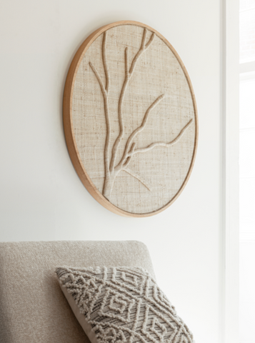 Wandpaneel Jungle Natural Palm Rond 85 cm Must Living